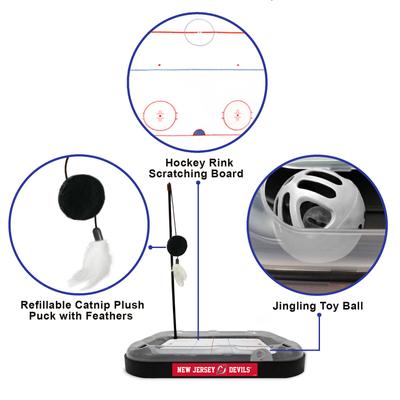 Show full view: Pets First Hockey Cat Scratcher Toy with Catnip, New Jersey Devils slide 2 of 6