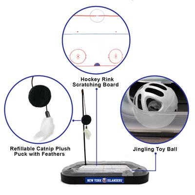 Show full view: Pets First Hockey Cat Scratcher Toy with Catnip, New York Islanders slide 2 of 6