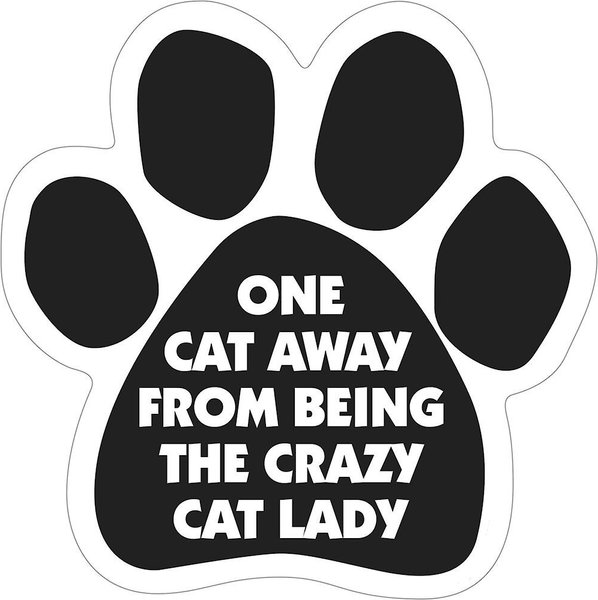 Magnetic Pedigrees "One Cat Away From Being The Crazy Cat Lady" Paw Magnet slide 1 of 1