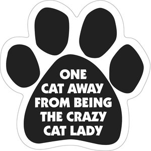 Magnetic Pedigrees "One Cat Away From Being The Crazy Cat Lady" Paw Magnet