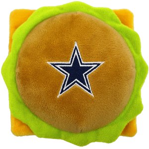 Pets First Hamburger Squeaky Dog Chew Toy, Dallas Cowboys