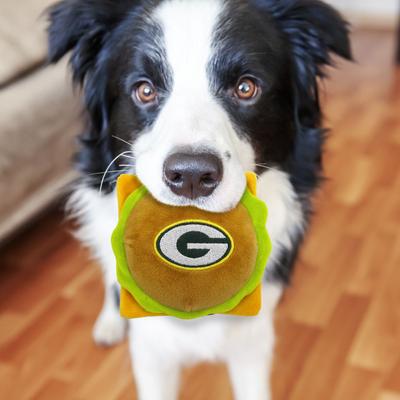 Show full view: Pets First Hamburger Squeaky Dog Chew Toy, Green Bay Packers slide 5 of 7
