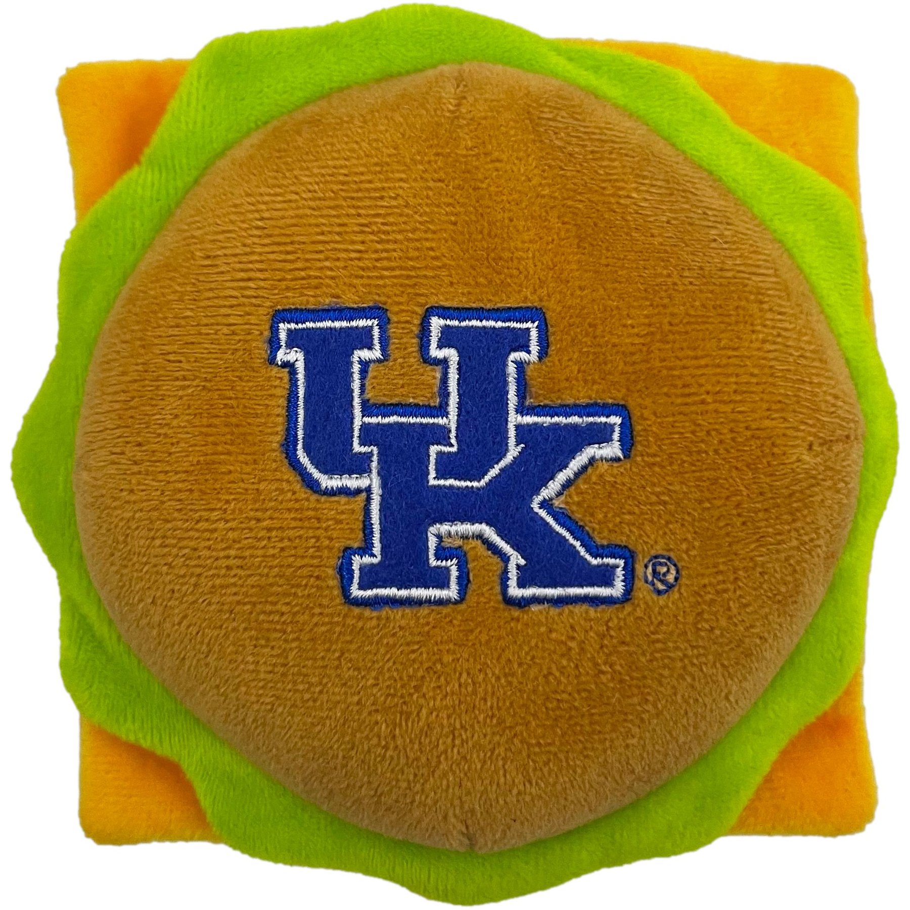 Pets First Hamburger Squeaky Dog Chew Toy, Kentucky