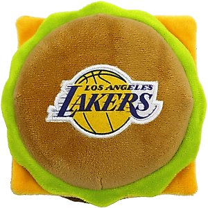 Pets First Hamburger Squeaky Dog Chew Toy, LA Lakers