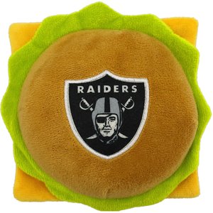 Pets First Hamburger Squeaky Dog Chew Toy, Las Vegas Raiders