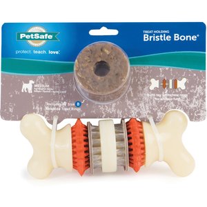 PetSafe Sportsmen Bristle Bone Treat Dispensing Tough Dog Chew Toy