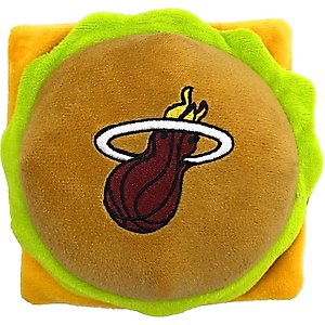 Pets First Hamburger Squeaky Dog Chew Toy, Miami Heat