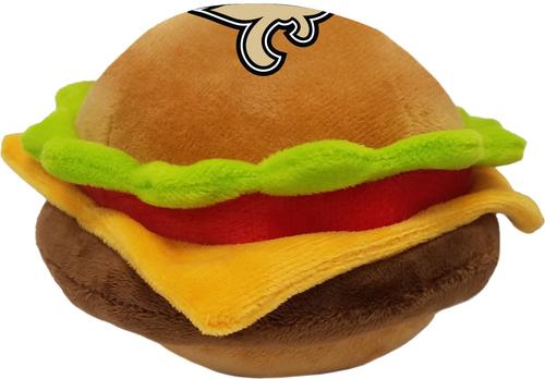 Show full view: Pets First Hamburger Squeaky Dog Chew Toy, New Orleans Saints slide 2 of 6