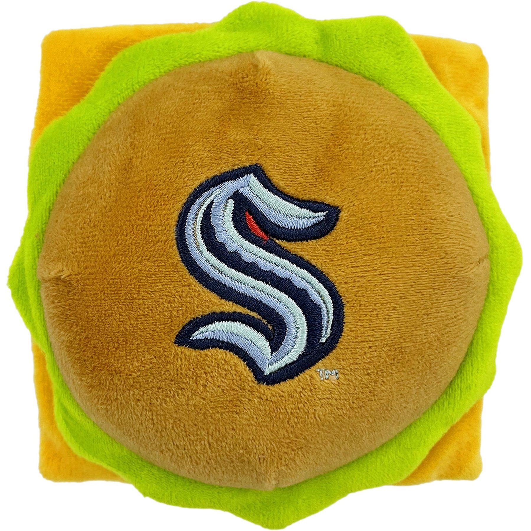 Pets First Hamburger Squeaky Dog Chew Toy, Seattle Kraken