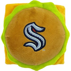 Pets First Hamburger Squeaky Dog Chew Toy, Seattle Kraken
