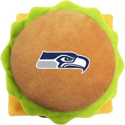 Pets First Hamburger Squeaky Dog Chew Toy, Seattle Seahawks