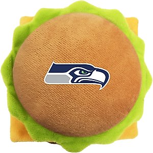 Pets First Hamburger Squeaky Dog Chew Toy, Seattle Seahawks