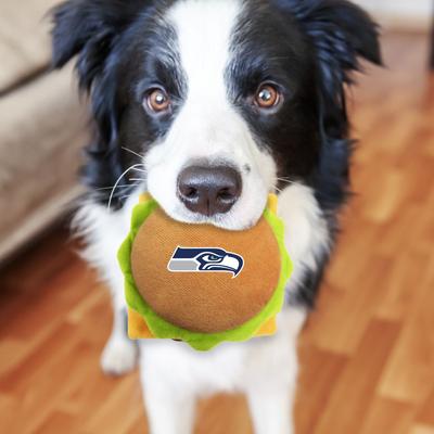 Show full view: Pets First Hamburger Squeaky Dog Chew Toy, Seattle Seahawks slide 3 of 6
