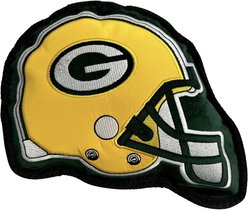 Pets First Helmet Tough Squeaky Dog Chew Toy, Green Bay Packers