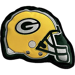Pets First Helmet Tough Squeaky Dog Chew Toy, Green Bay Packers