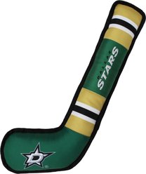Pets First Hockey Stick Tough Squeaky Dog Chew Toy, Dallas Stars