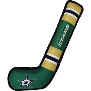 Pets First Hockey Stick Tough Squeaky Dog Chew Toy, Dallas Stars