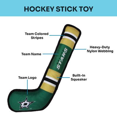 Show full view: Pets First Hockey Stick Tough Squeaky Dog Chew Toy, Dallas Stars slide 4 of 6