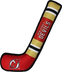 Pets First Hockey Stick Tough Squeaky Dog Chew Toy, New Jersey Devils