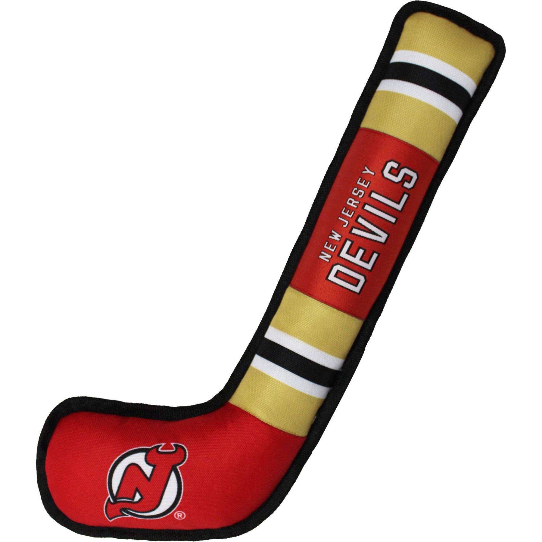Pets First Hockey Stick Tough Squeaky Dog Chew Toy, New Jersey Devils