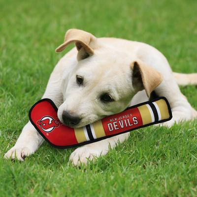 Show full view: Pets First Hockey Stick Tough Squeaky Dog Chew Toy, New Jersey Devils slide 2 of 6