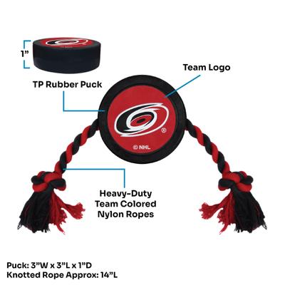Show full view: Pets First Hockey Puck Tough Squeaky Dog Chew Toy, Carolina Hurricanes slide 5 of 7
