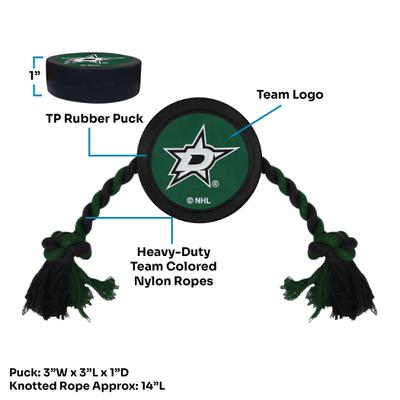 Show full view: Pets First Hockey Puck Tough Squeaky Dog Chew Toy, Dallas Stars slide 5 of 7