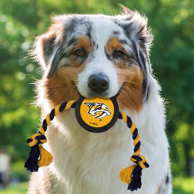 Show full view: Pets First Hockey Puck Tough Squeaky Dog Chew Toy, Nashville Predators slide 2 of 6