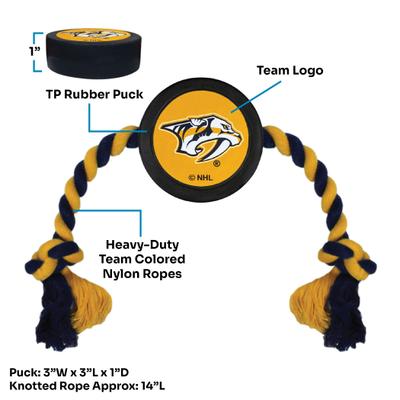 Show full view: Pets First Hockey Puck Tough Squeaky Dog Chew Toy, Nashville Predators slide 4 of 6