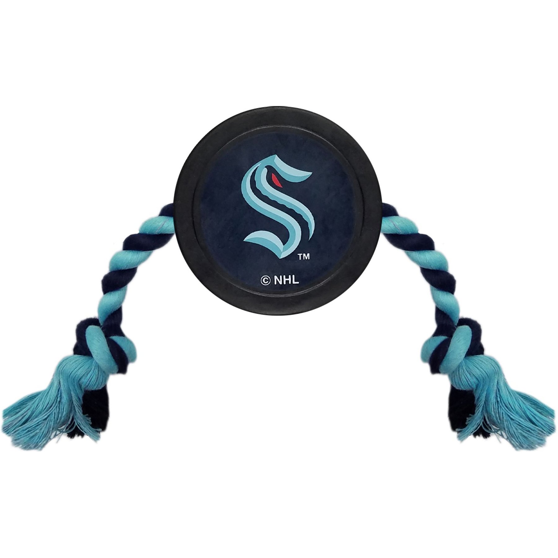 Pets First Pets First Hockey Puck Tough Squeaky Dog Chew Toy, Seattle Kraken