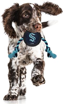 Show full view: Pets First Hockey Puck Tough Squeaky Dog Chew Toy, Seattle Kraken slide 4 of 7
