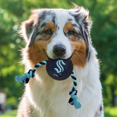 Show full view: Pets First Hockey Puck Tough Squeaky Dog Chew Toy, Seattle Kraken slide 5 of 7