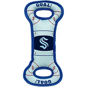 Pets First Hockey Tug Tough Squeaky Dog Chew Toy, Seattle Kraken