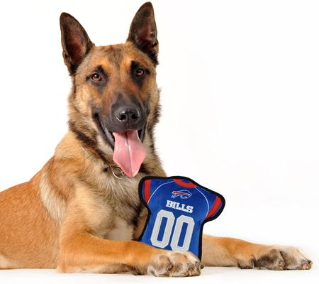 Show full view: Pets First Jersey Tough Squeaky Dog Chew Toy, Buffalo Bills slide 4 of 5