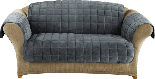 Sure Fit Deluxe Loveseat Cover, Gray slide 1 of 4