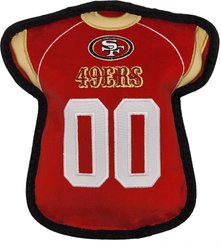 Pets First Jersey Tough Squeaky Dog Chew Toy, San Francisco 49ers