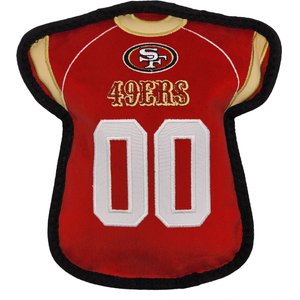 Pets First Jersey Tough Squeaky Dog Chew Toy, San Francisco 49ers