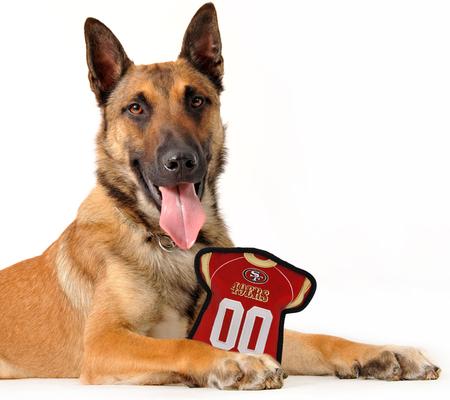 Show full view: Pets First Jersey Tough Squeaky Dog Chew Toy, San Francisco 49ers slide 3 of 5