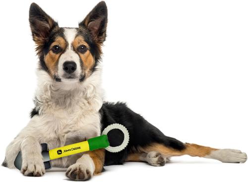 Show full view: Pets First John Deere Shovel Tough Squeaky Dog Chew Toy slide 3 of 5