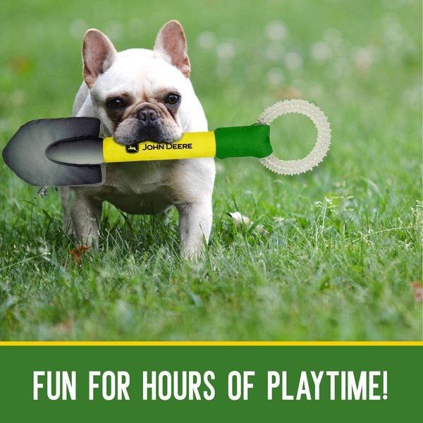 Pets First John Deere Shovel Tough Squeaky Dog Chew Toy