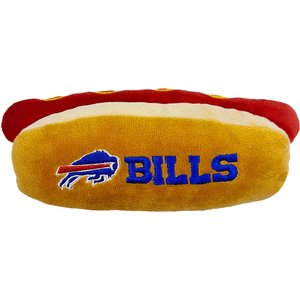Pets First Hot Dog Squeaky Dog Chew Toy, Buffalo Bills