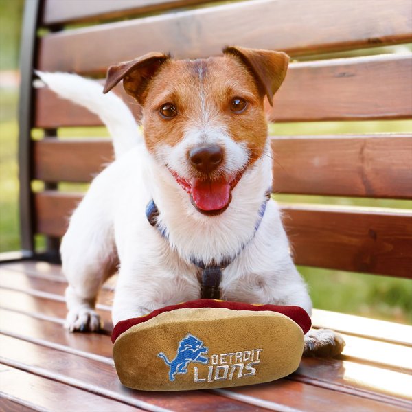 Show full view: Pets First Hot Dog Squeaky Dog Chew Toy, Detroit Lions slide 4 of 6
