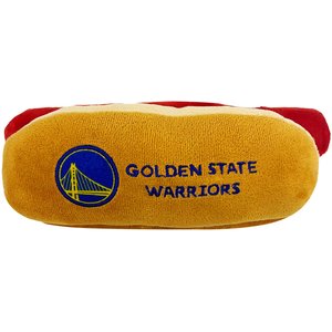 Pets First Hot Dog Squeaky Dog Chew Toy, Golden State Warriors