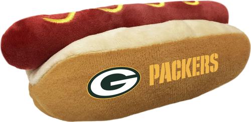 Show full view: Pets First Hot Dog Squeaky Dog Chew Toy, Green Bay Packers slide 2 of 7