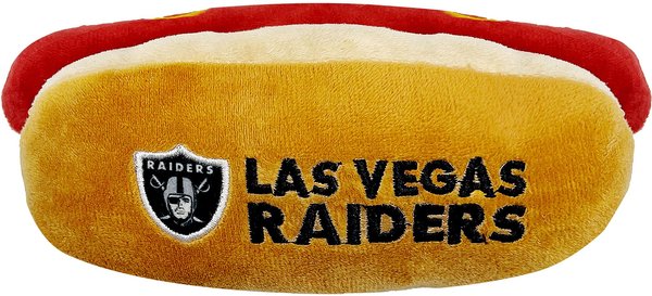 Show full view: Pets First Hot Dog Squeaky Dog Chew Toy, Las Vegas Raiders slide 1 of 6
