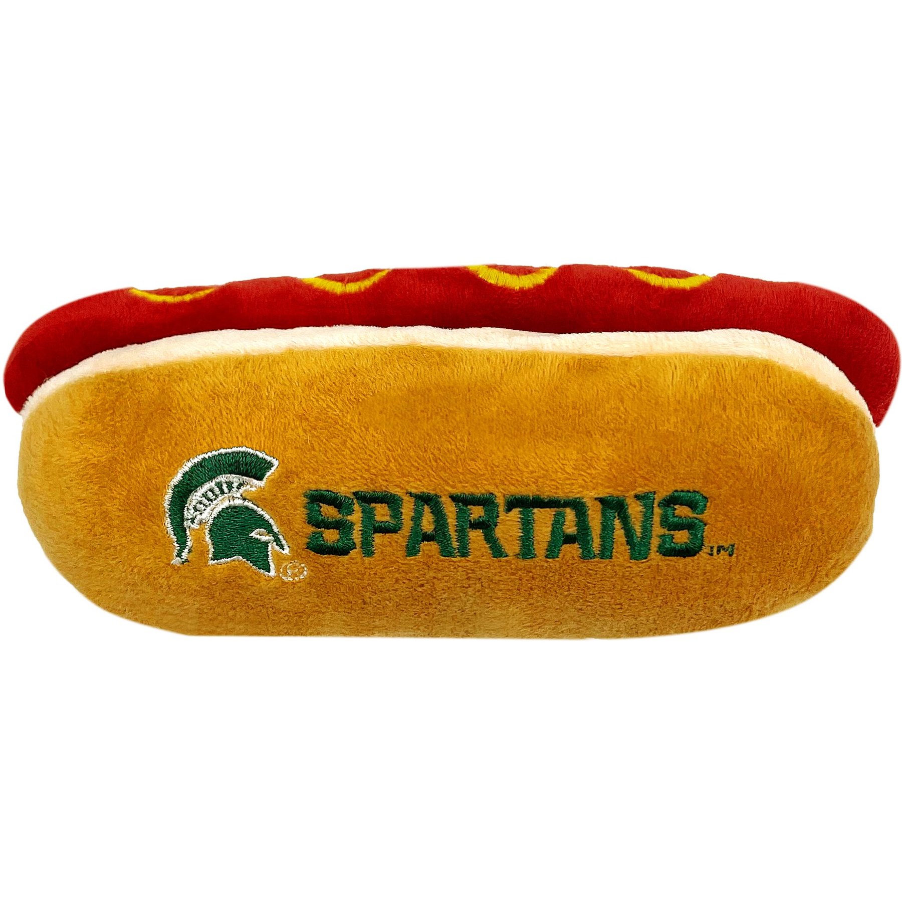 Pets First Hot Dog Squeaky Dog Chew Toy, Michigan State