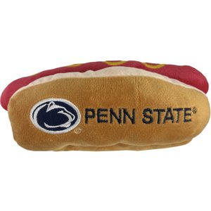 Pets First Hot Dog Squeaky Dog Chew Toy, Penn State