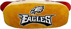 Pets First Hot Dog Squeaky Dog Chew Toy, Philadelphia Eagles