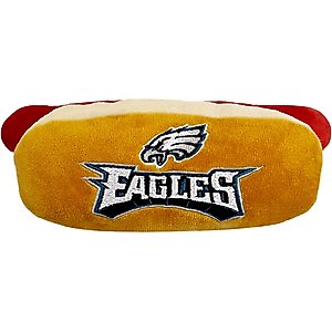 Pets First Hot Dog Squeaky Dog Chew Toy, Philadelphia Eagles