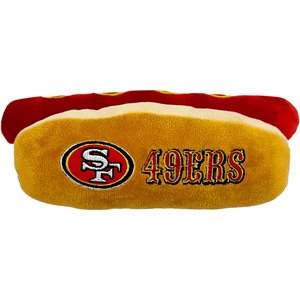 Pets First Hot Dog Squeaky Dog Chew Toy, San Francisco 49ers